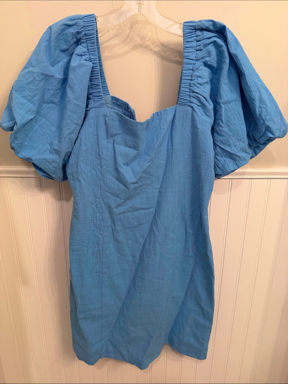 REVOLVE Blue Puff-Sleeve Mini Dress